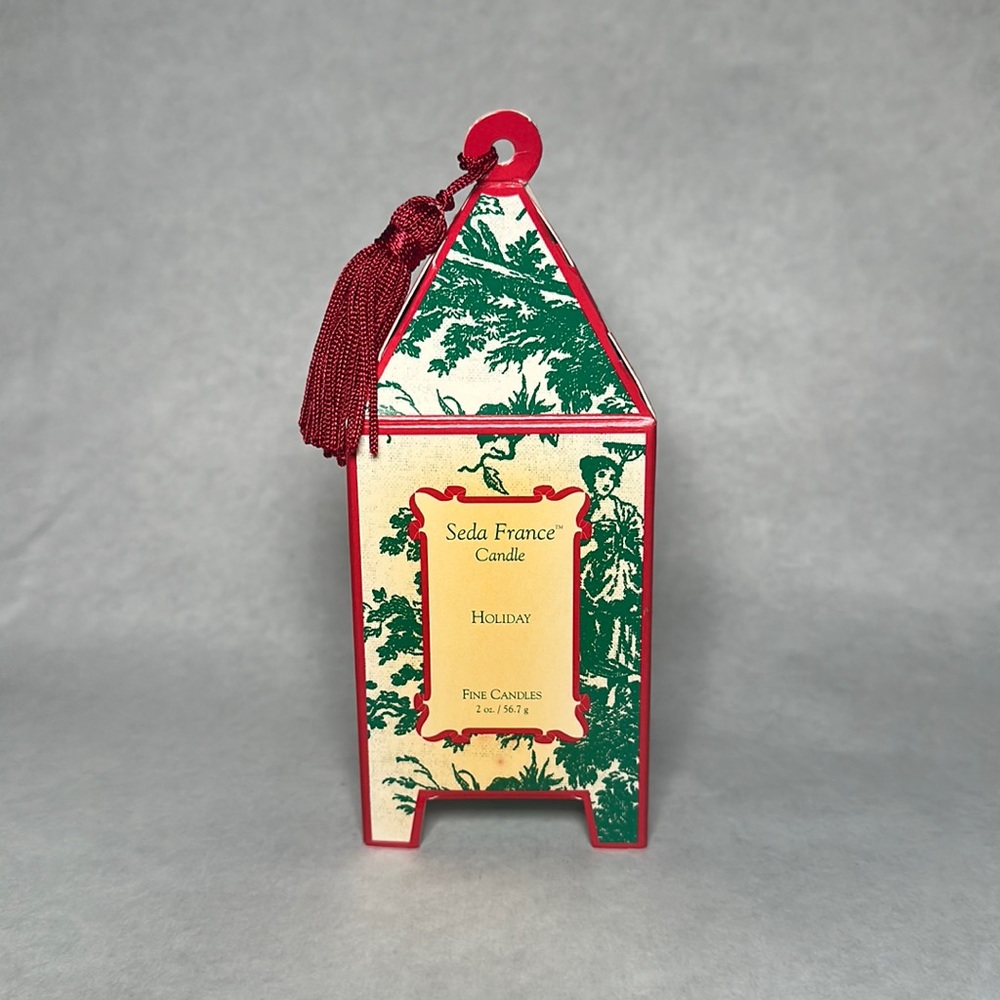 Seda France Holiday Toile Pagoda Box Candle NIB